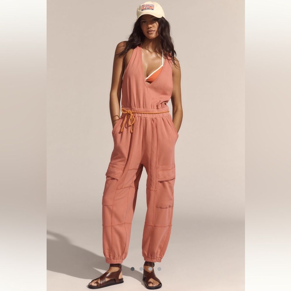 Anthropologie Daily Practice Cloud Rest V-Neck Sleeveless Jumpsuit - L - NEW!